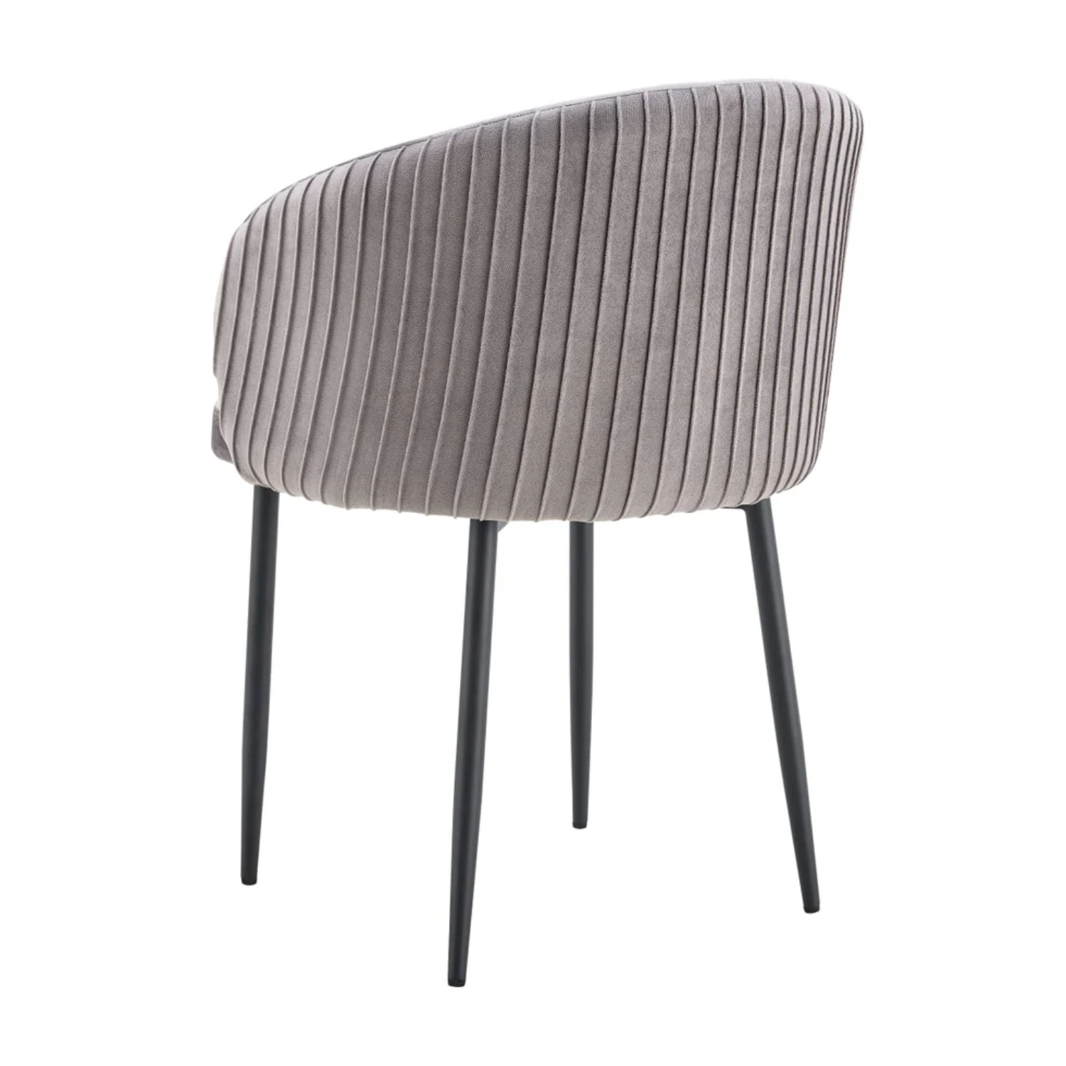 Chaise avec assise en velours et piètement en acier