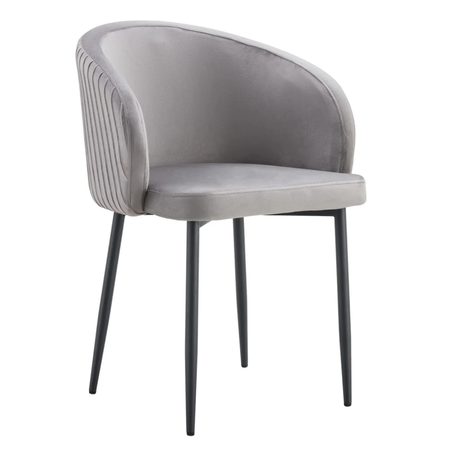 Chaise avec assise en velours et piètement en acier