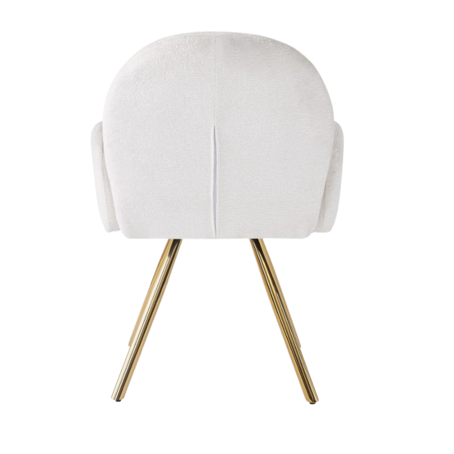 Chaise en tissu chenille avec dossier haut – Piètement en acier doré, argenté ou noir