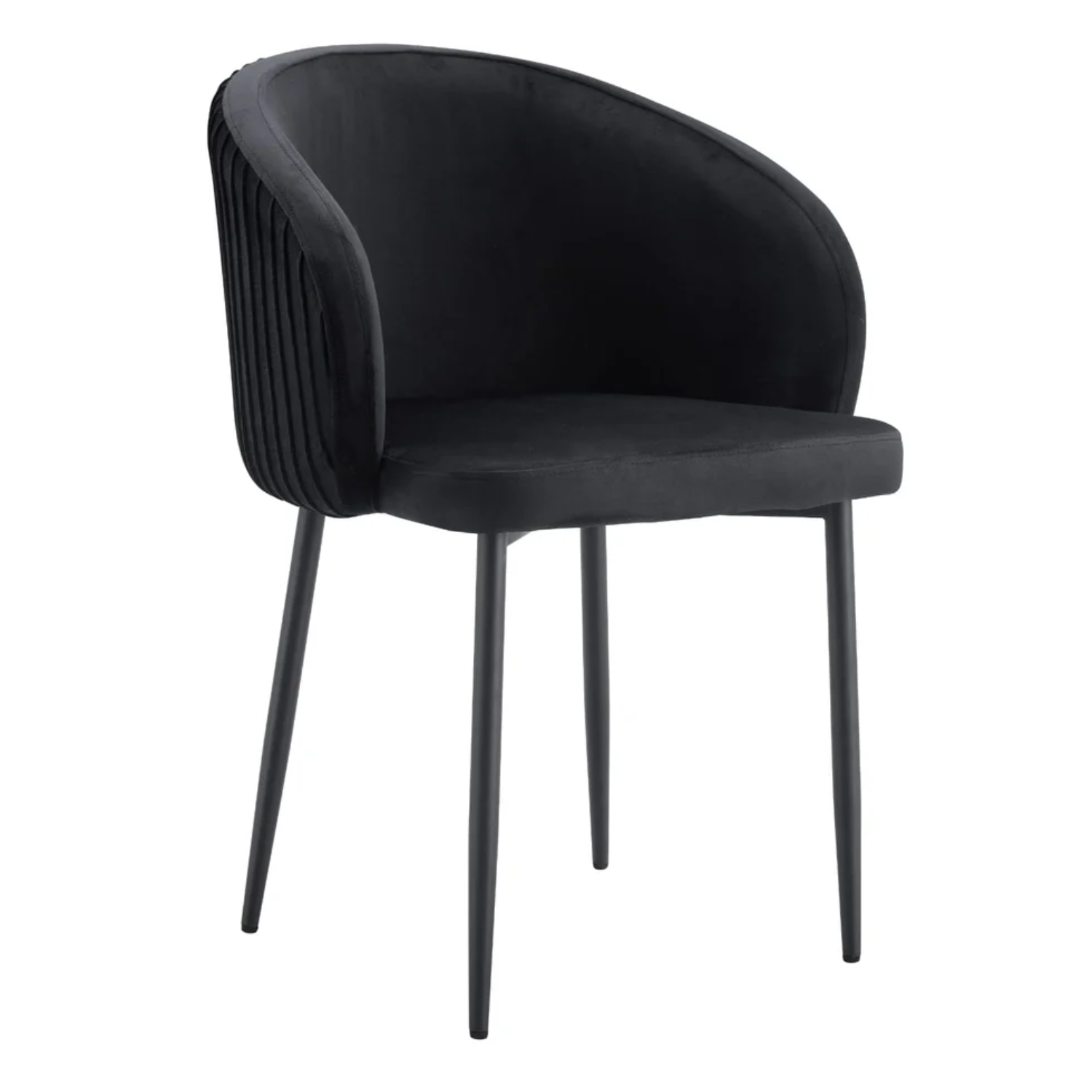 Chaise avec assise en velours et piètement en acier