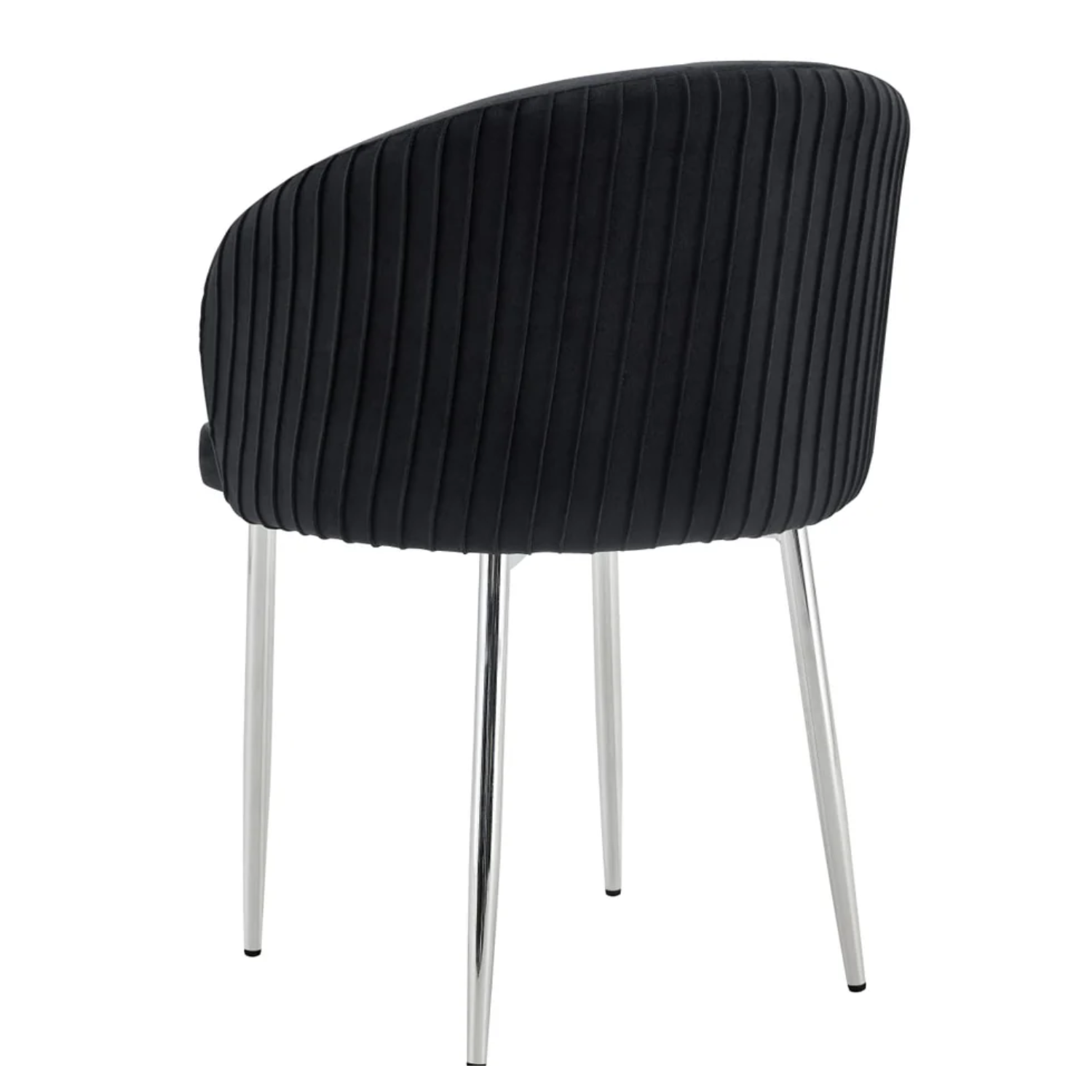Chaise avec assise en velours et piètement en acier