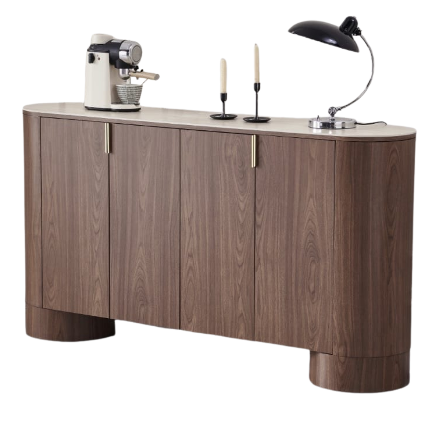 Buffet 180x40x100 cm – Plateau en céramique et piétement MDF/Inox
