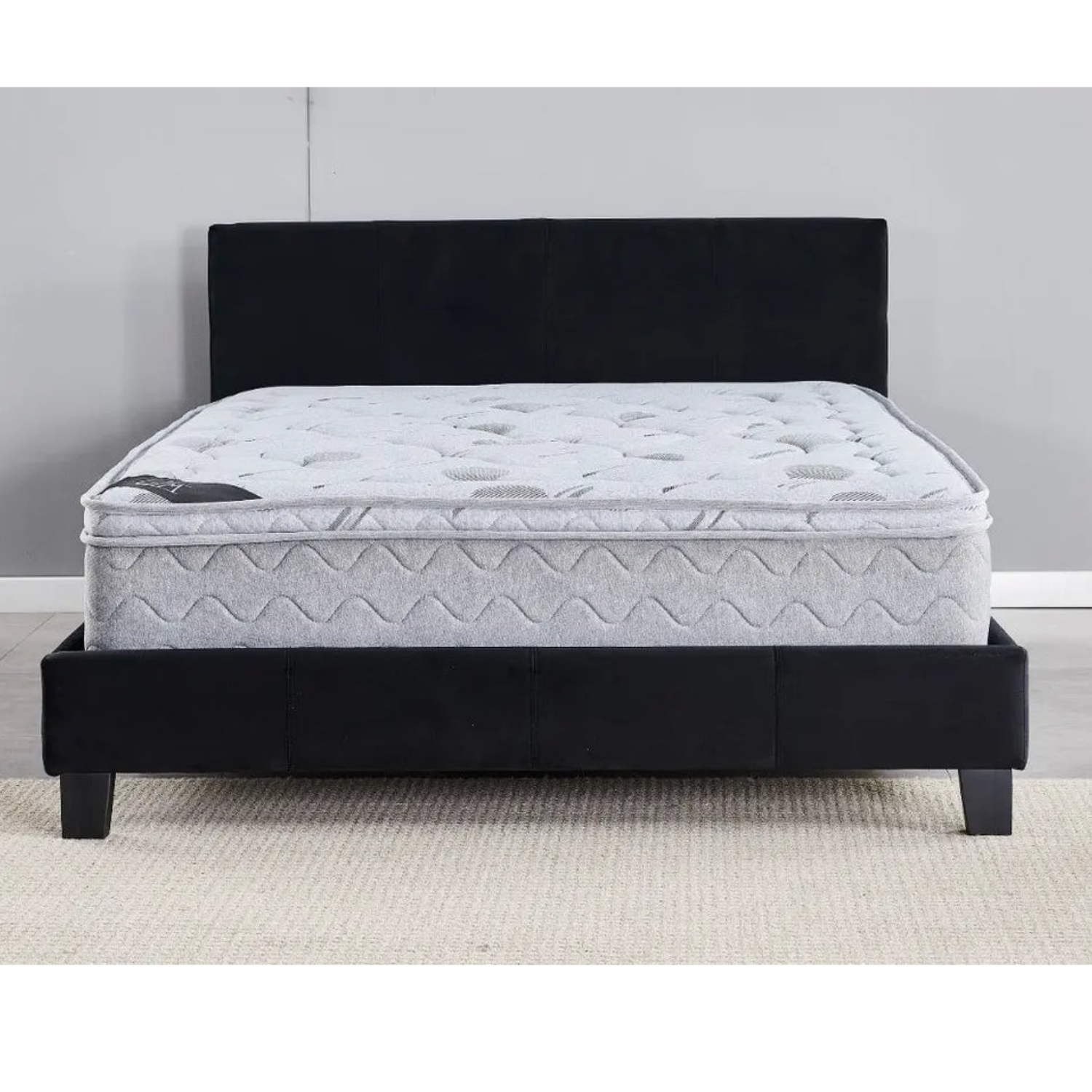 Lit Velours Bella 140x190 cm – Design Moderne et Élégant | Noir ou Taupe