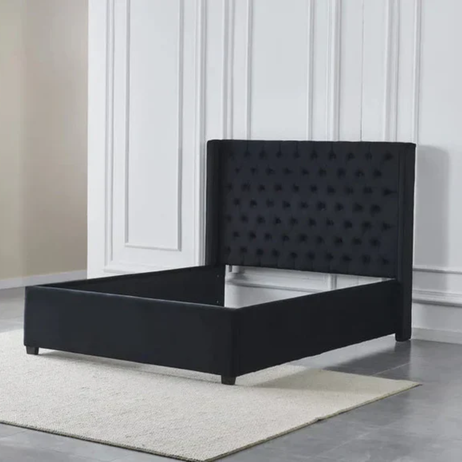 Cadre de Lit – Tête de lit capitonnée, design élégant – 140x200 ou 160x200 cm