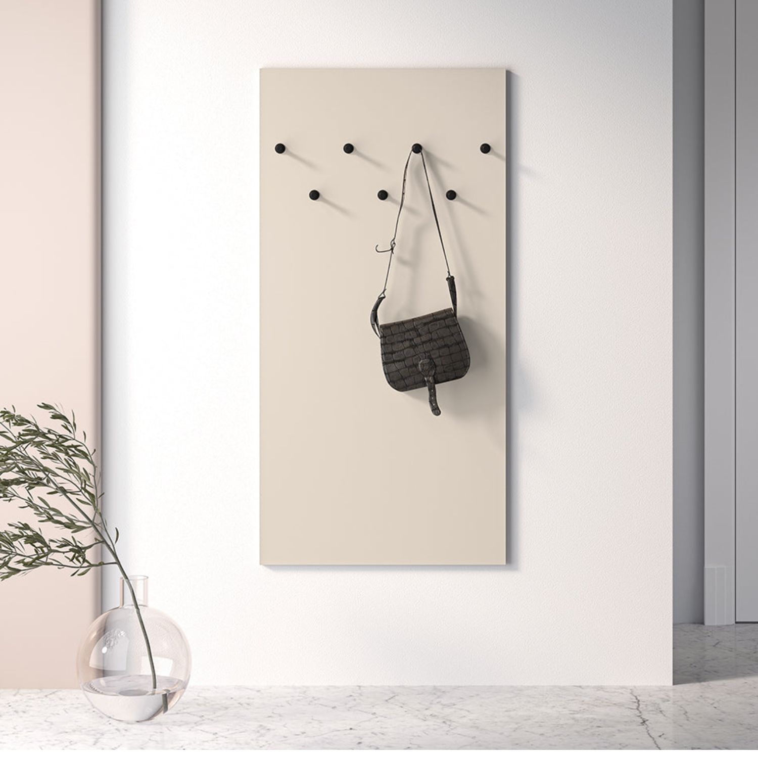 Cintre  Élégance Contemporaine en Cachemire / Velours cachemire  avec 7 Crochets Noirs