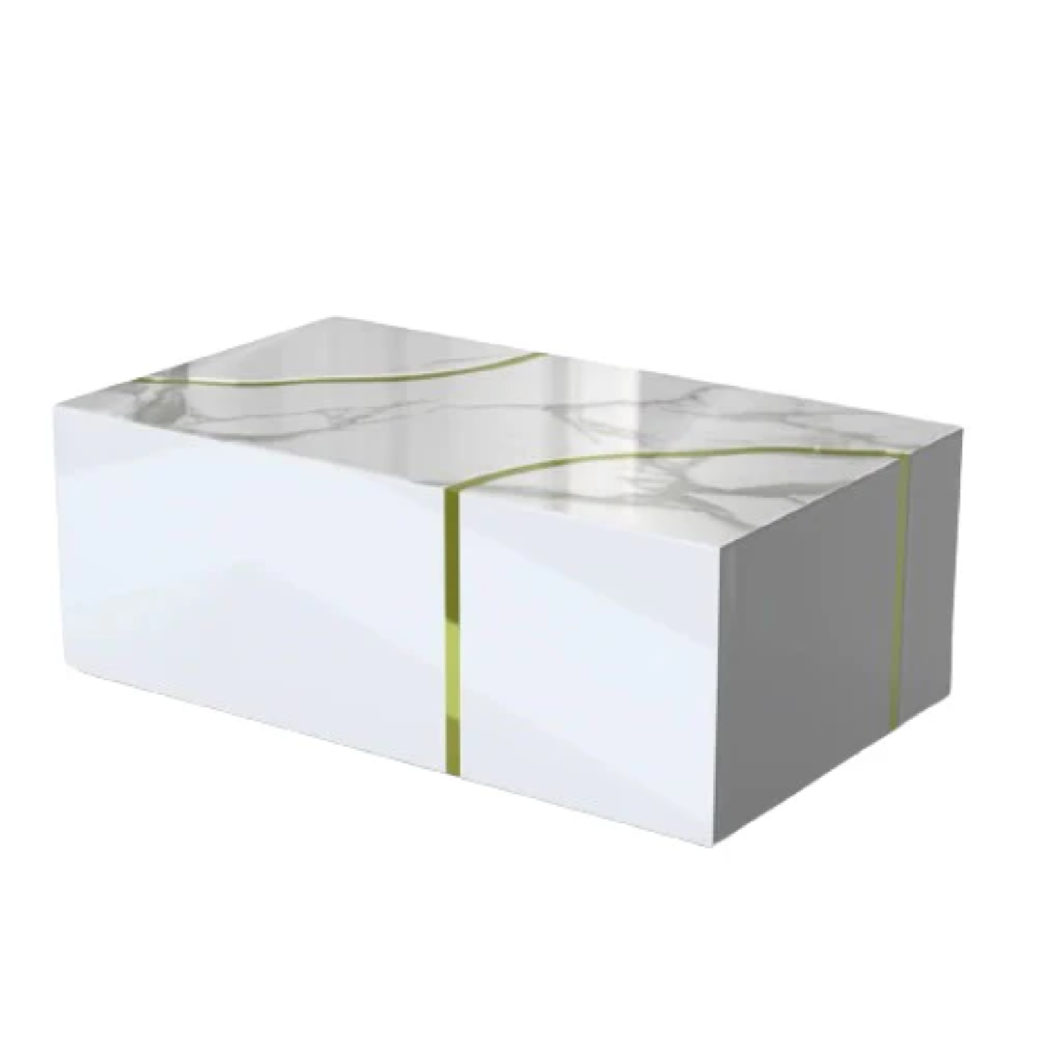 Table basse Gold marbre blanc