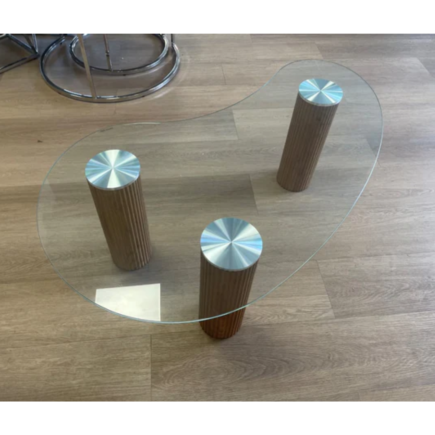 Table Basse Moderne – Plateau Transparent ou Marbre Blanc, Structure Bois ou Métal –  120x70x45 cm
