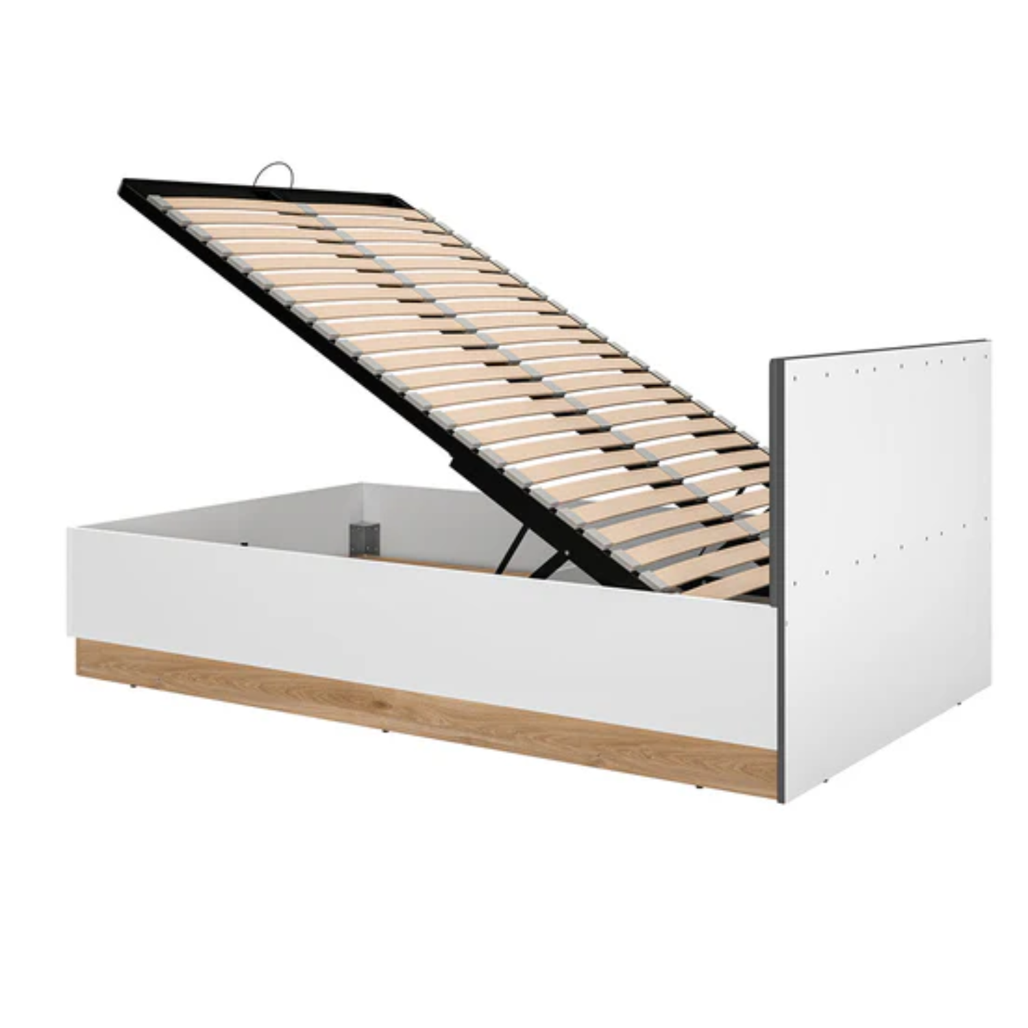 Lit Double Moderne avec Cadre Graphite et Blanc - MDF Haut de Gamme, Résistant aux Rayures et Humidité