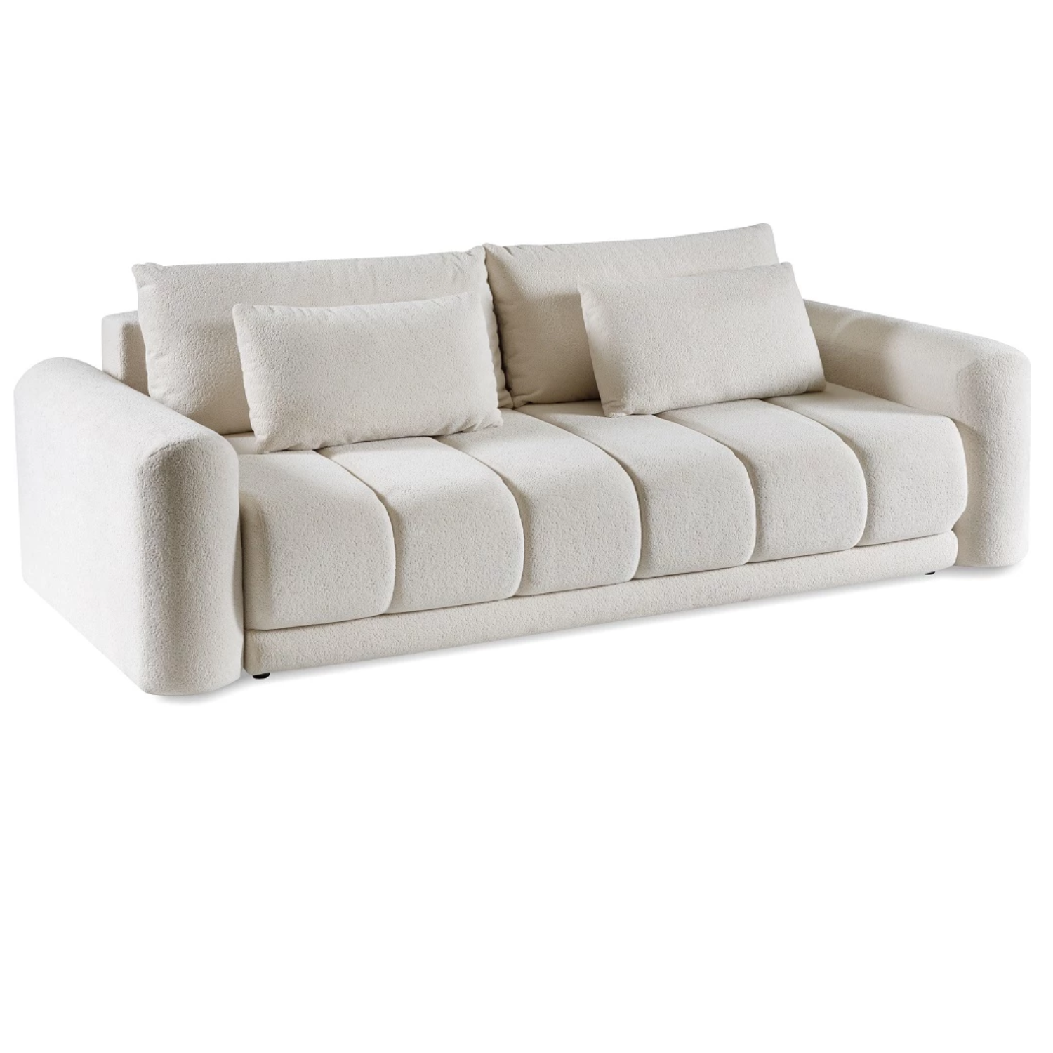 Canapé-lit 3 places 250 cm – Beige, convertible avec coffre et couchage XXL 163x200 cm