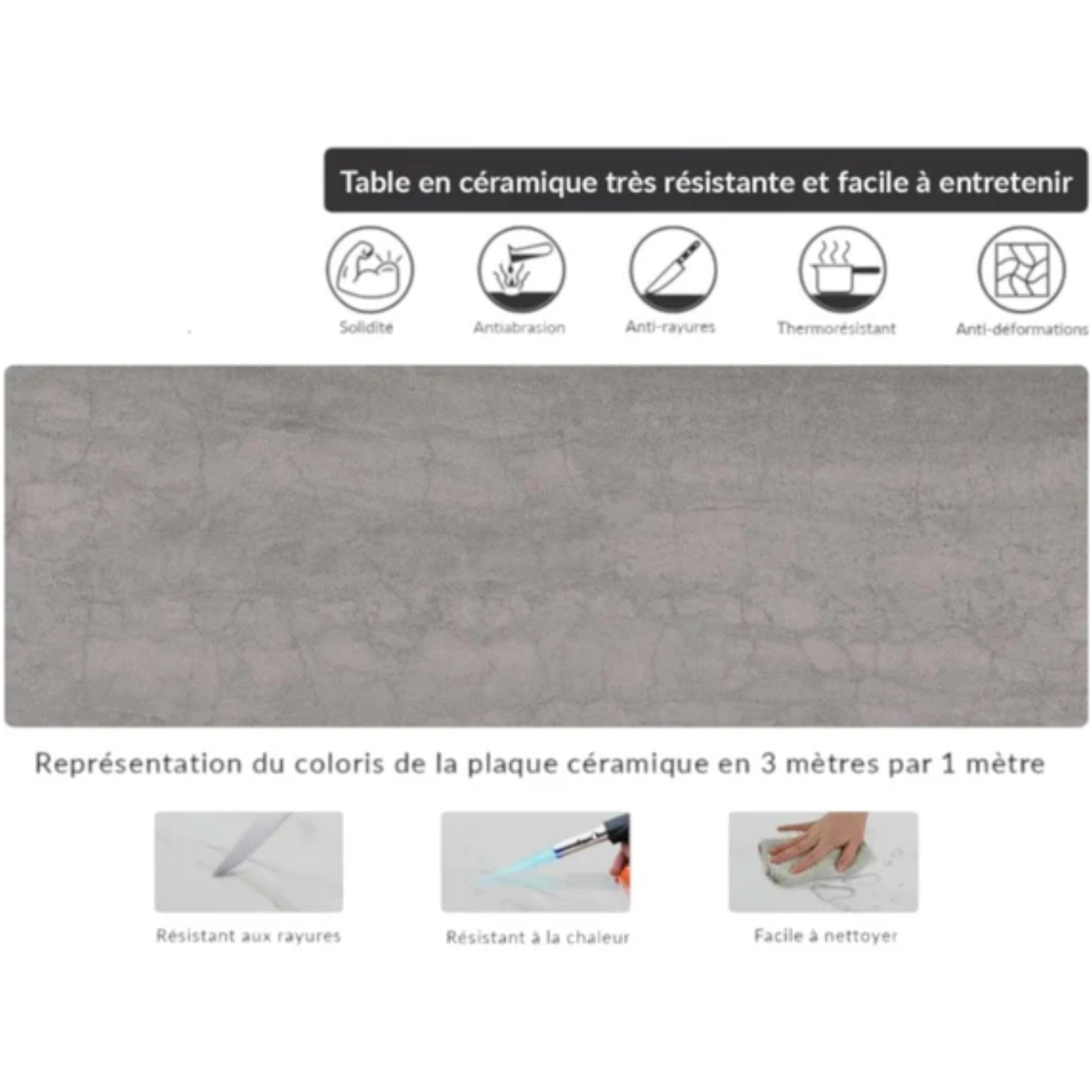 Table de salle à manger design extensible Bianca : une élégance céramique pour vos repas