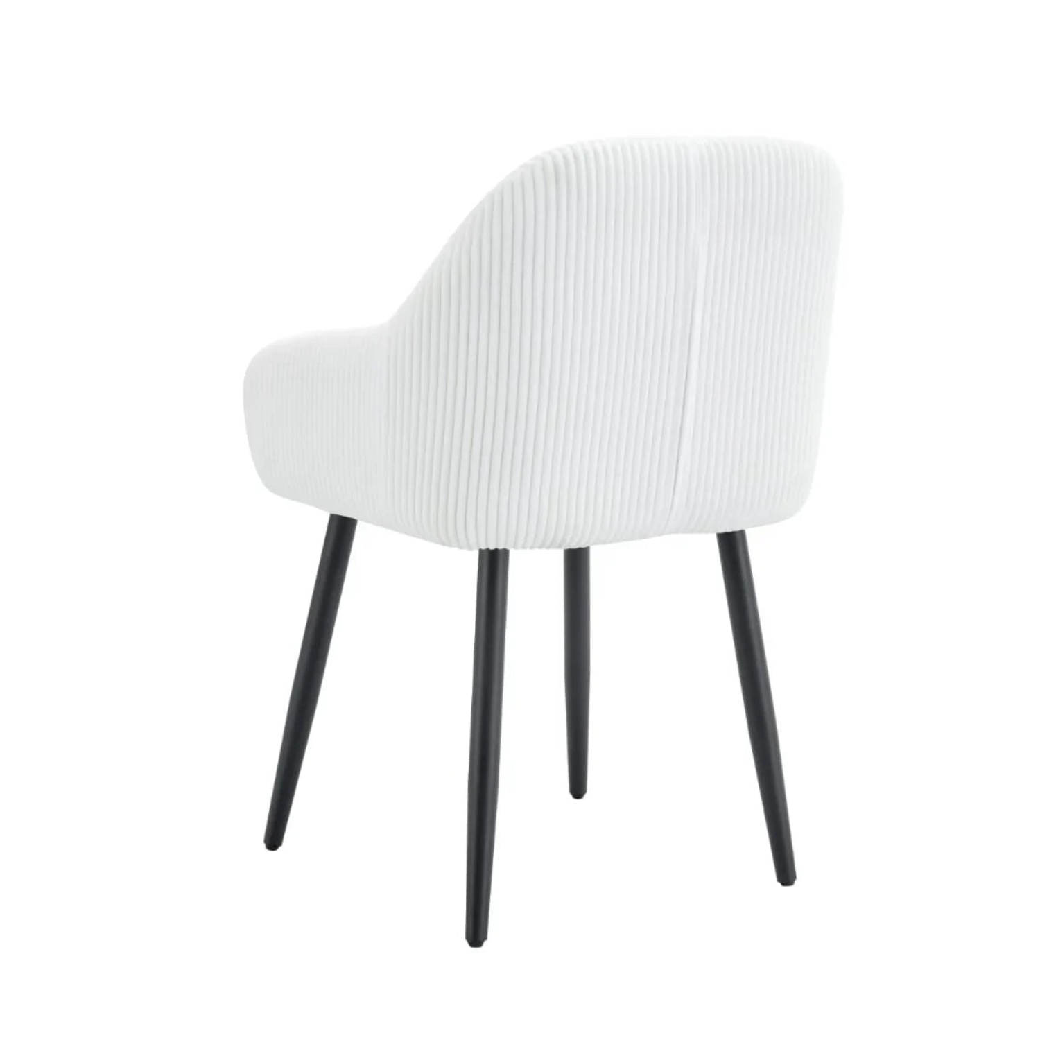 Chaise en tissu côtelé – Design moderne et confortable avec piètement métal noir