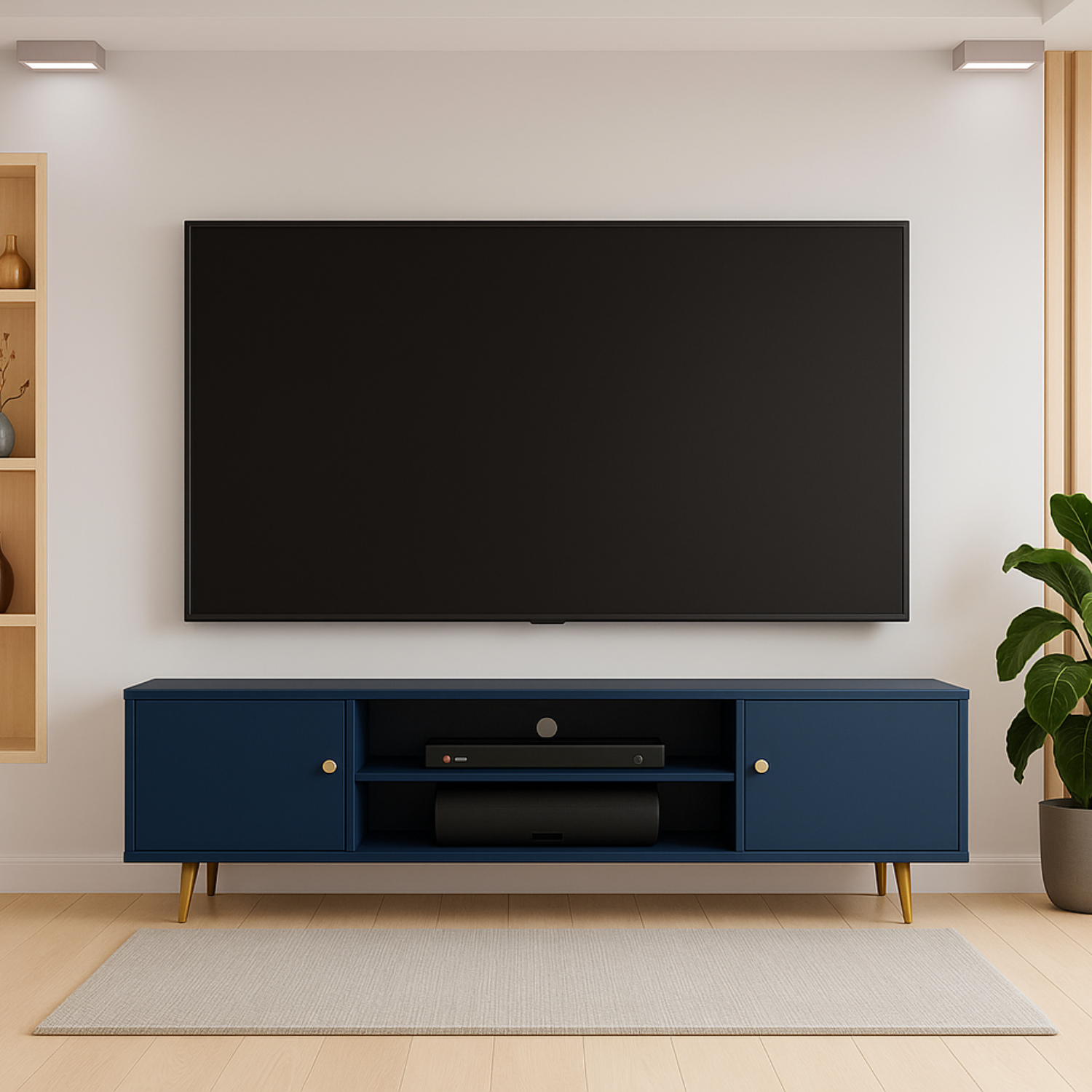 Meuble TV Labrador avec Bordure ABS - Design Moderne et Résistant aux Rayures