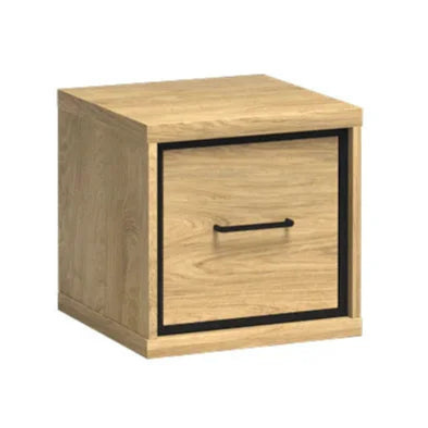 Table de chevet compacte avec tiroir et poignée métal – Design moderne clair et pieds optionnels
