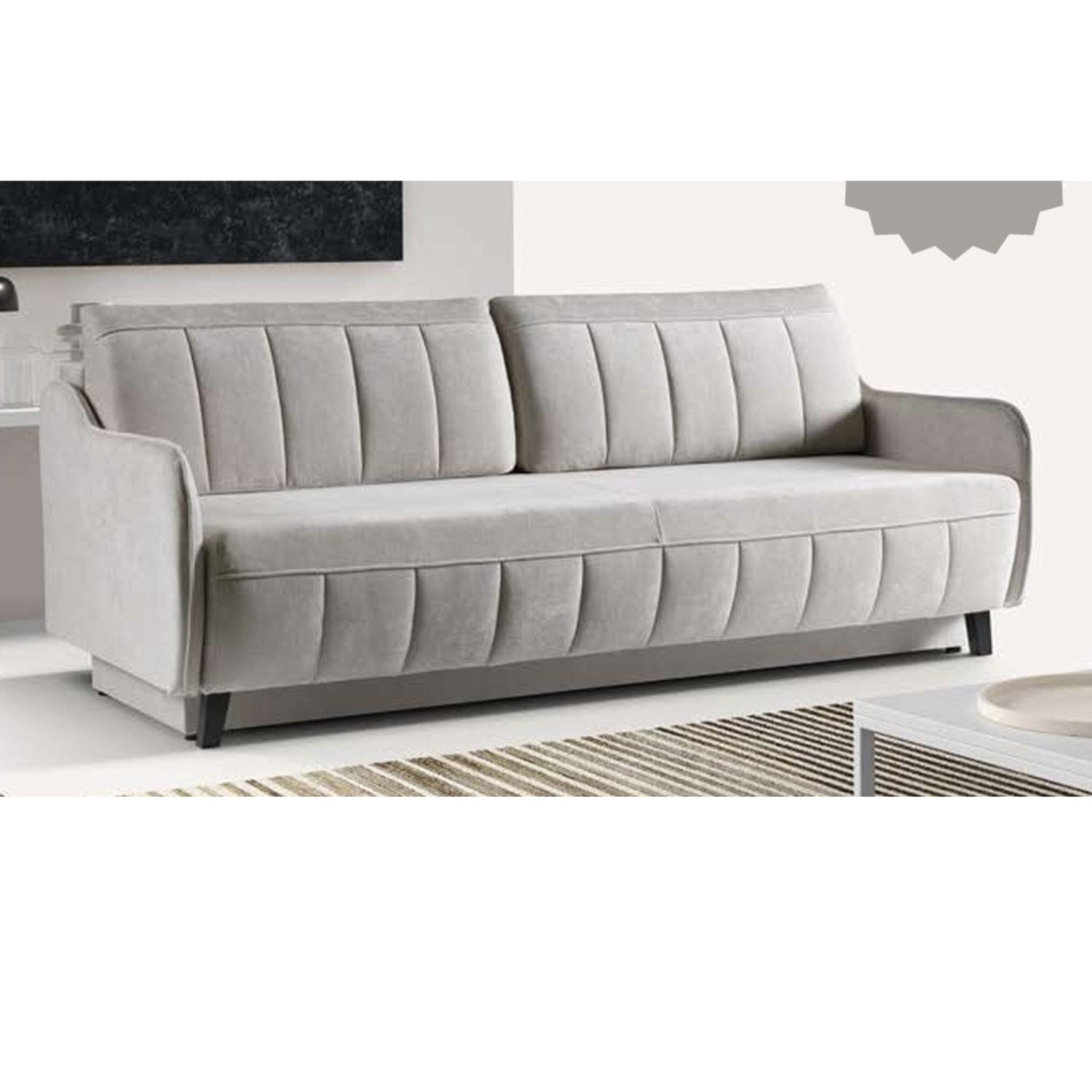 Canapé-lit 217 cm avec fonction couchage DL et coffre – confort moderne et design épuré