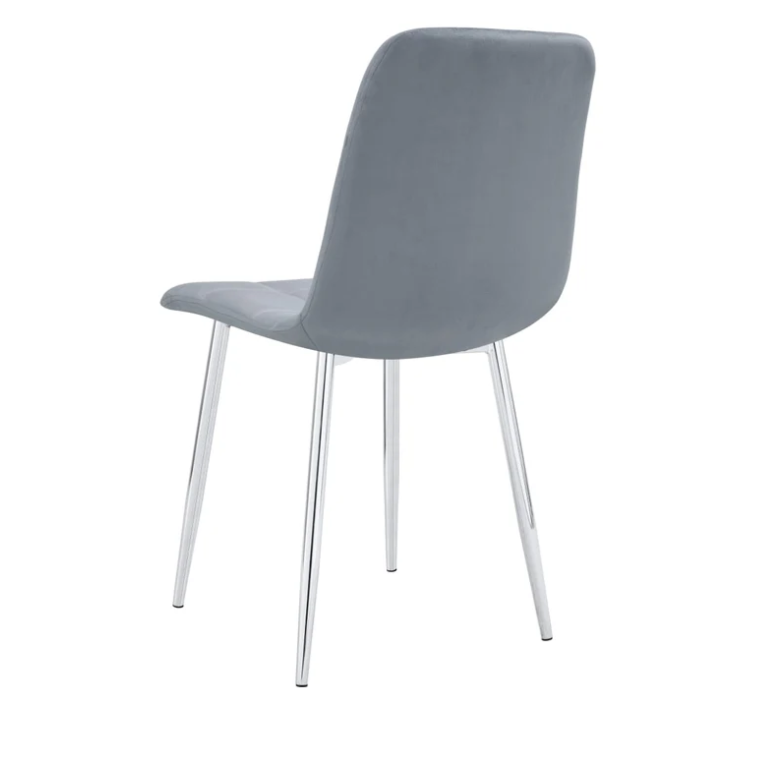 Chaise avec assise en tissu velours et piètement en acier