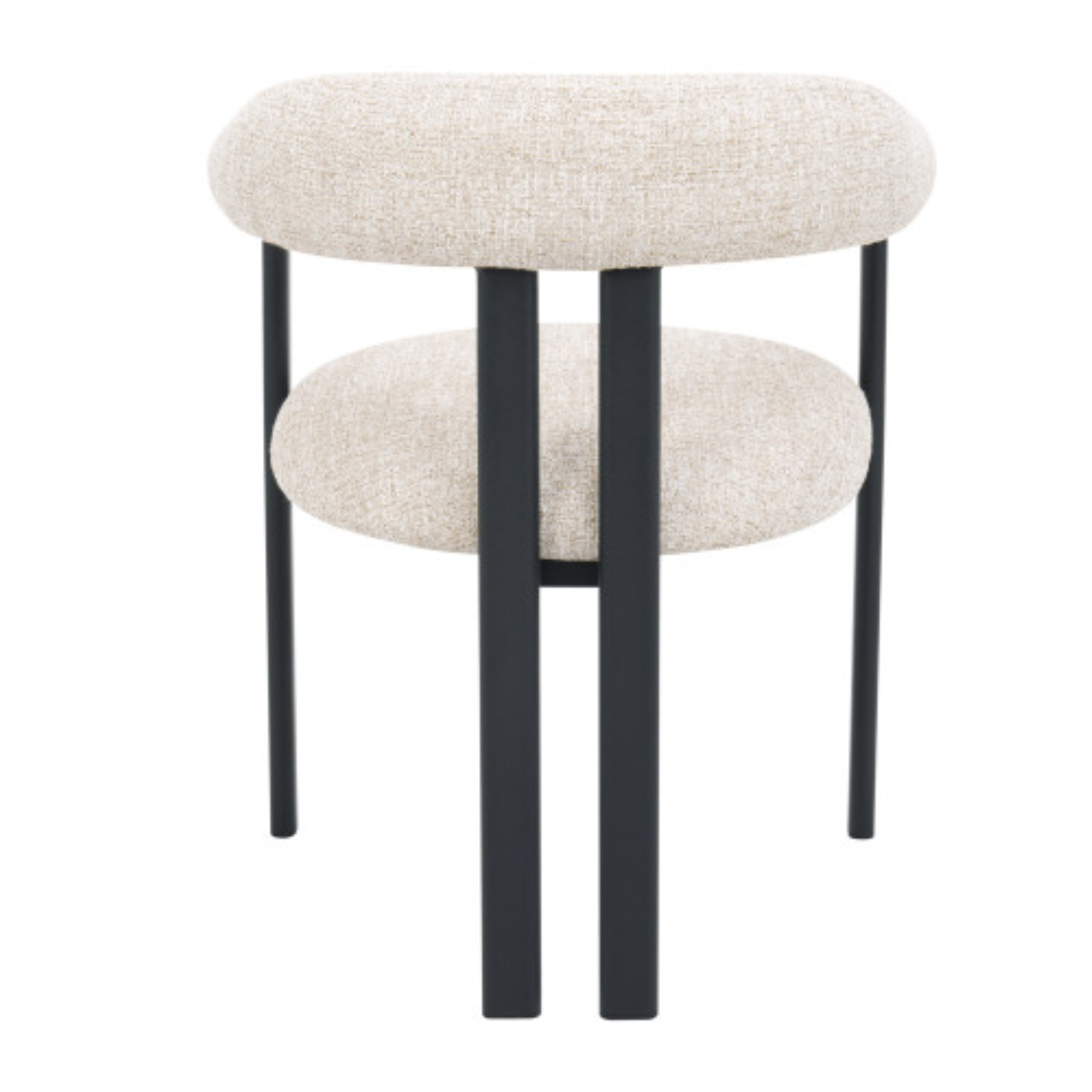 Chaise design – Tissu bouclé marron & piètement métal noir