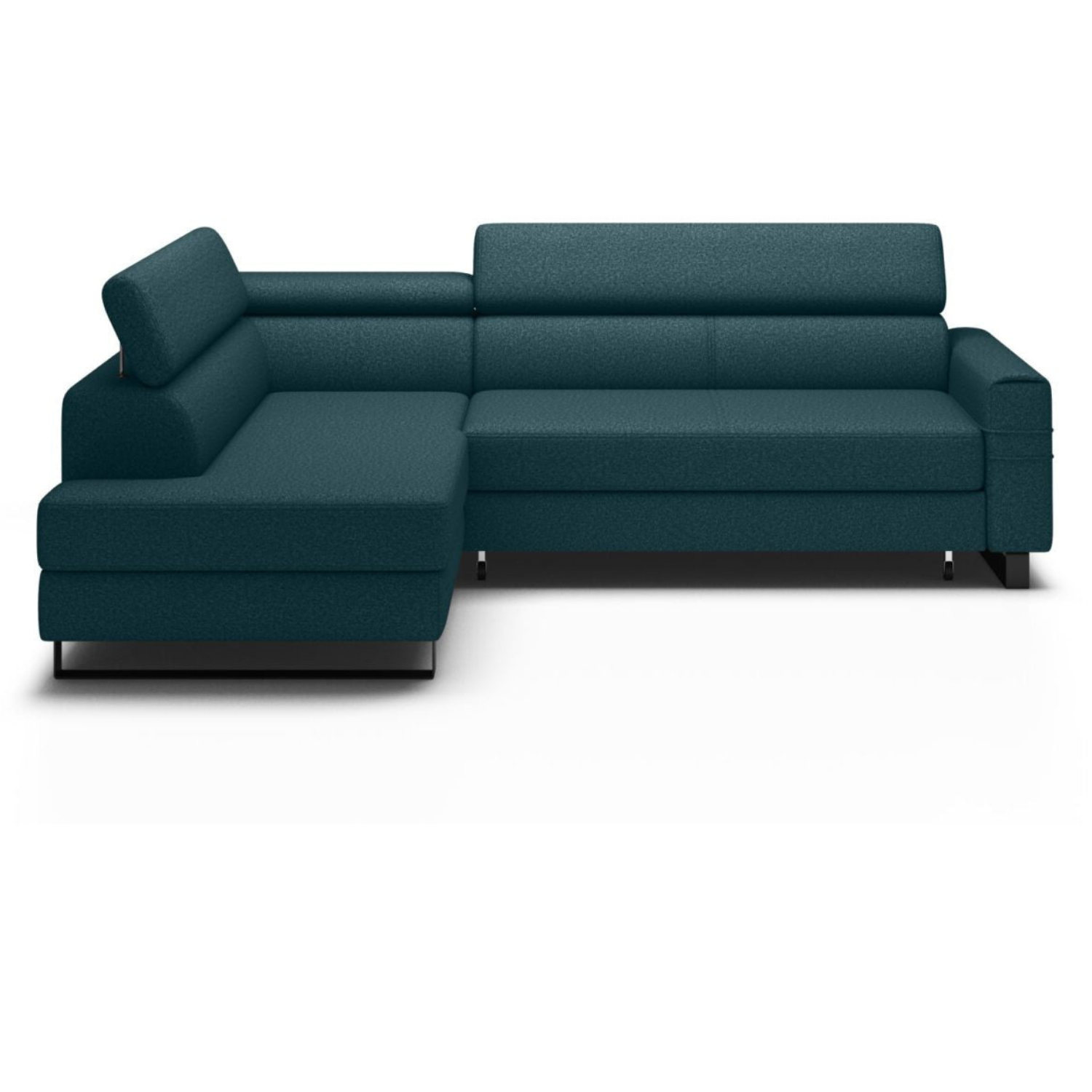 Canapé d'angle moderne avec système DELFIN, fonction lit et appuis-tête mobiles