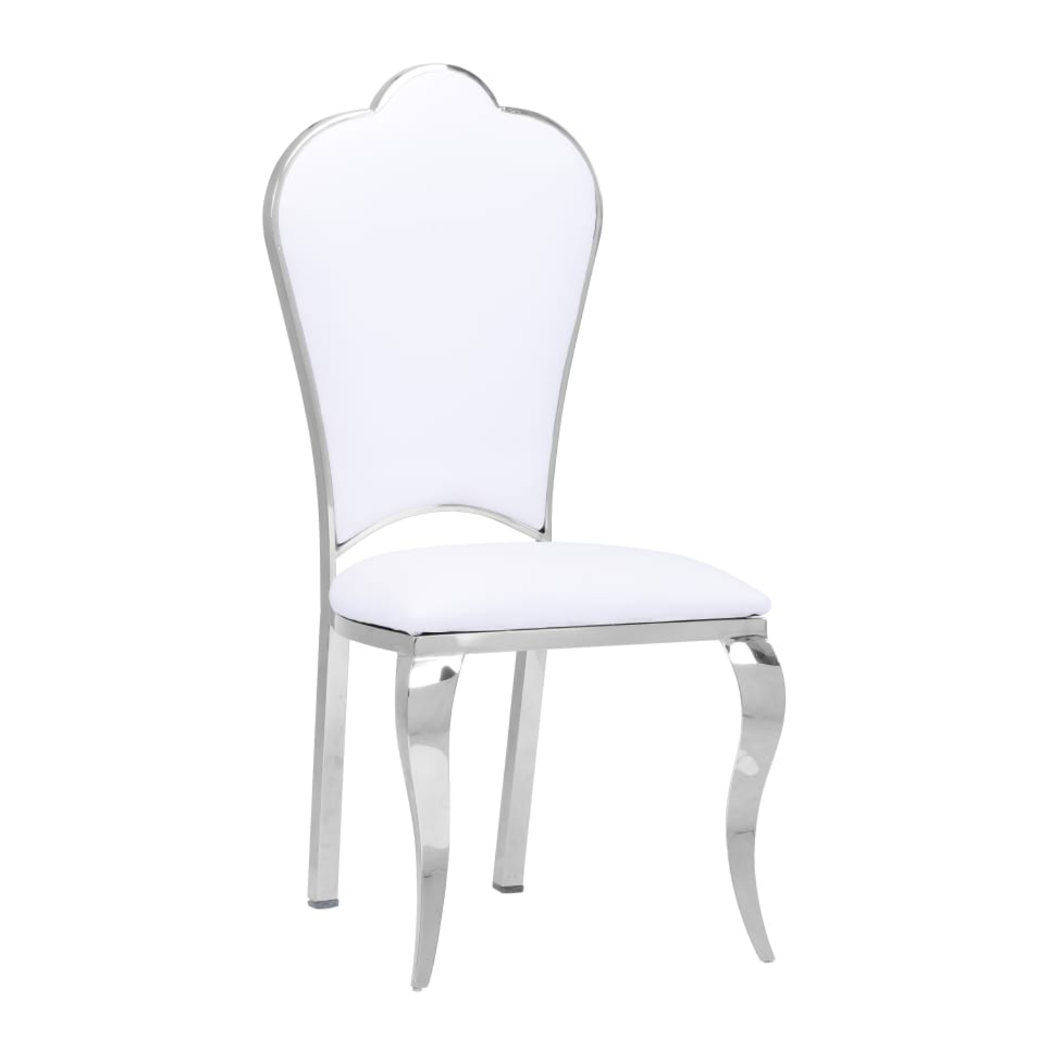 Chaise Gold avec  Assise simili-cuir et  Piètement acier inoxydable doré ou argenté