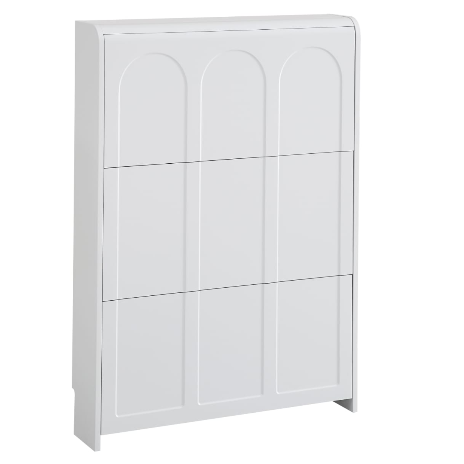 Meuble à chaussures – Blanc, design moderne et compact (112 x 80 x 17 cm)