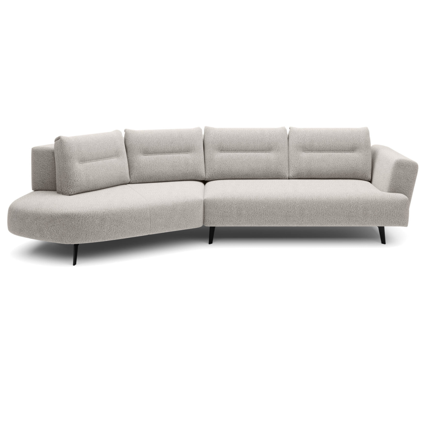 Canapé d'angle moderne avec extension électrique, fonction relax et suspension à ressorts en zigzag