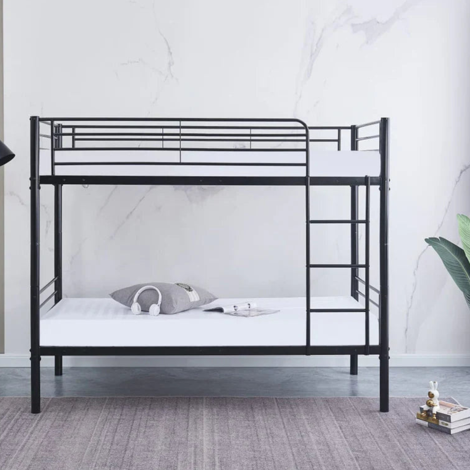 Lit superposé séparable revêtement et sommier en acier 90x 190cm