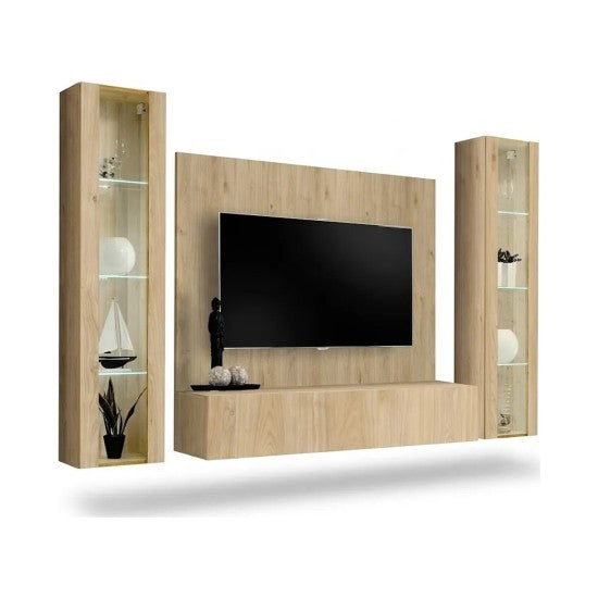FLY A-P2 wall unit with a panel, hickory Jackson — vue 2