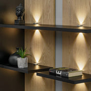 SOUL wall unit 300 cm with lighting, black and Vicking chêne — vue 2