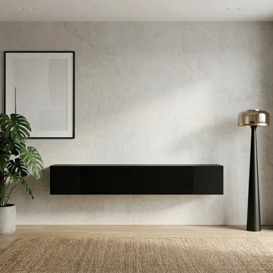 FLY 50 horizontal wall cabinet, noir brillant