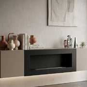 FLY wall hung TV unit avec cheminée bioéthanol, Szara Glina — vue 15