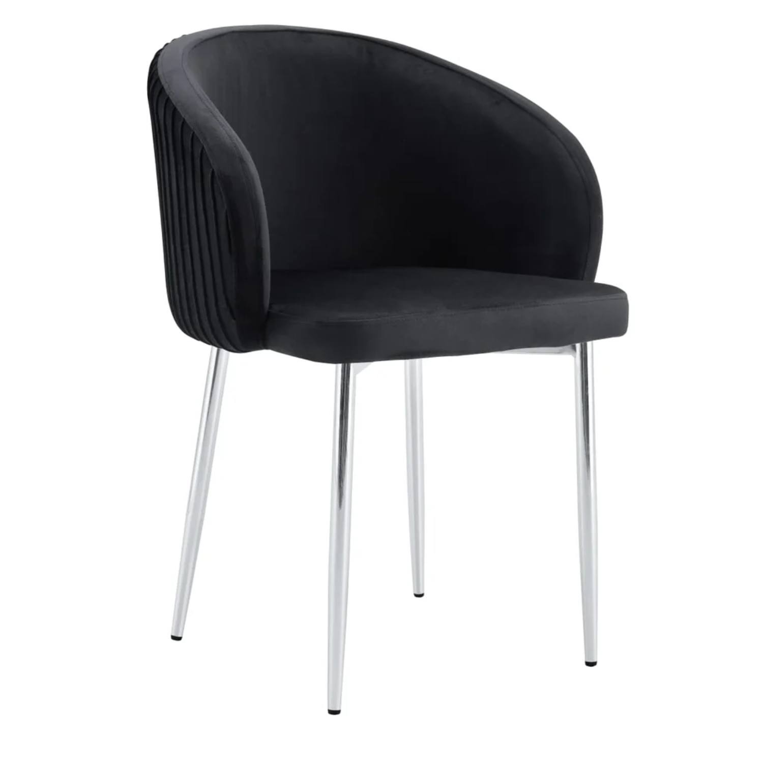Chaise avec assise en velours et piètement en acier