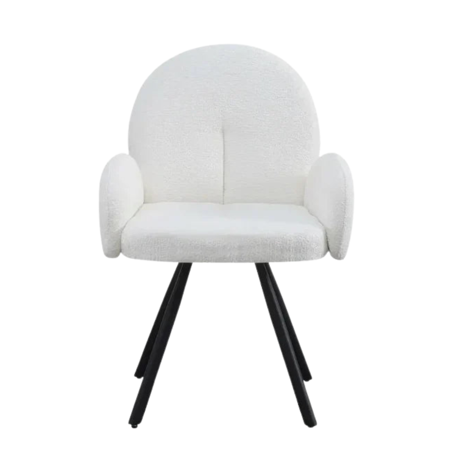Chaise en tissu chenille avec dossier haut – Piètement en acier doré, argenté ou noir