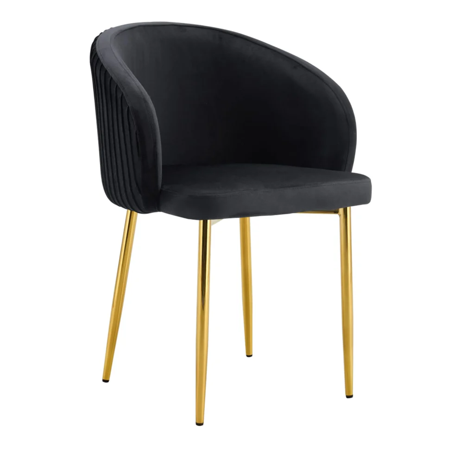 Chaise avec assise en velours et piètement en acier