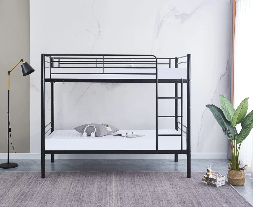 Lit superposé séparable revêtement et sommier en acier 90x 190cm - Decora Home