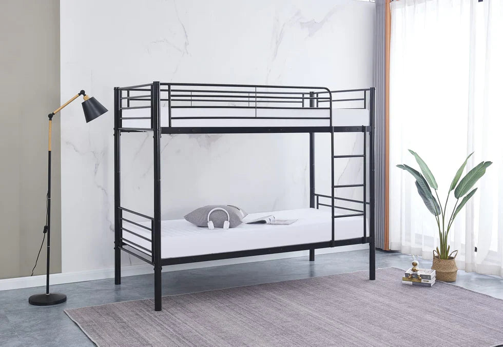 Lit superposé séparable revêtement et sommier en acier 90x 190cm|Destockage|Decora Home