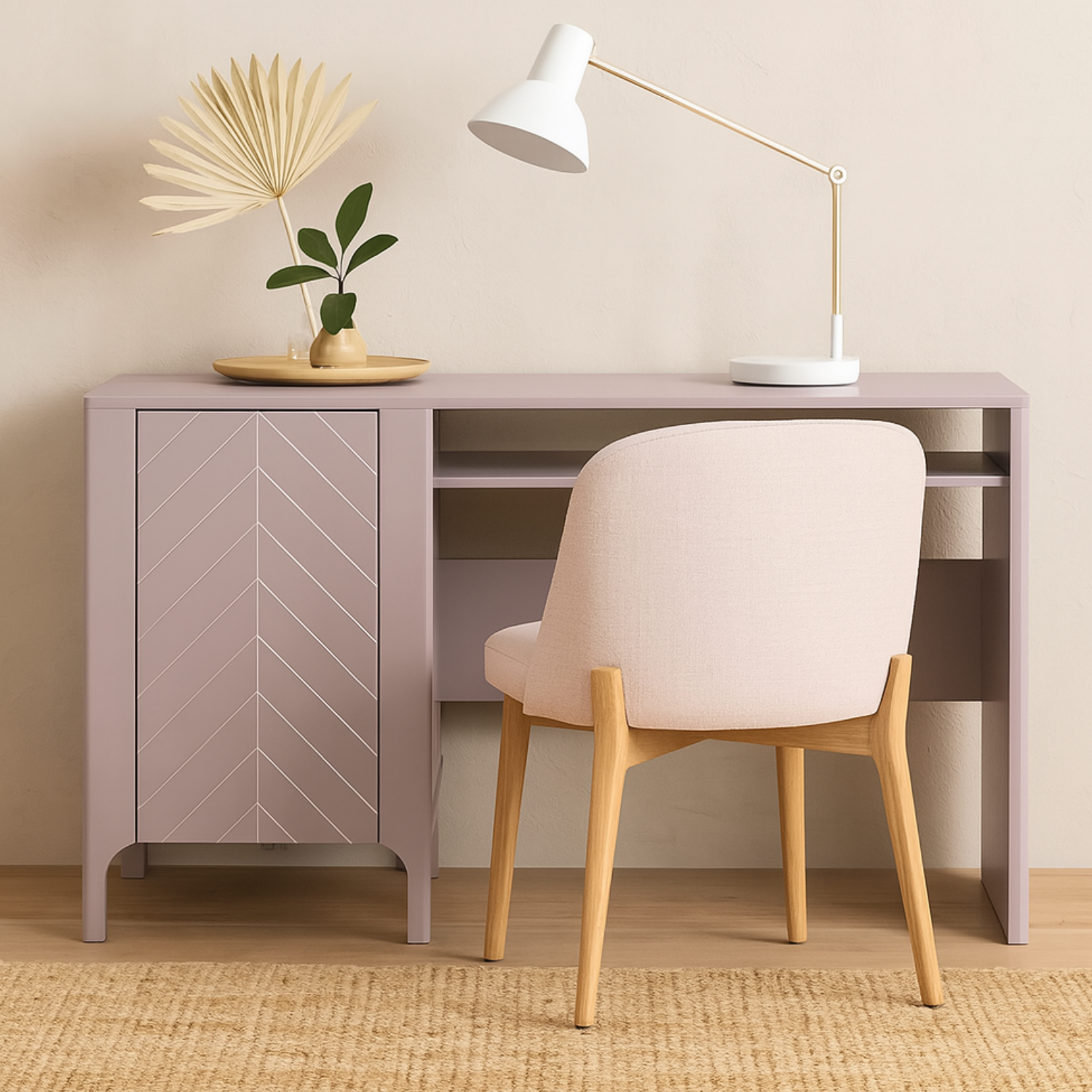 Bureau  avec armoire intégrée et finition noire élégante