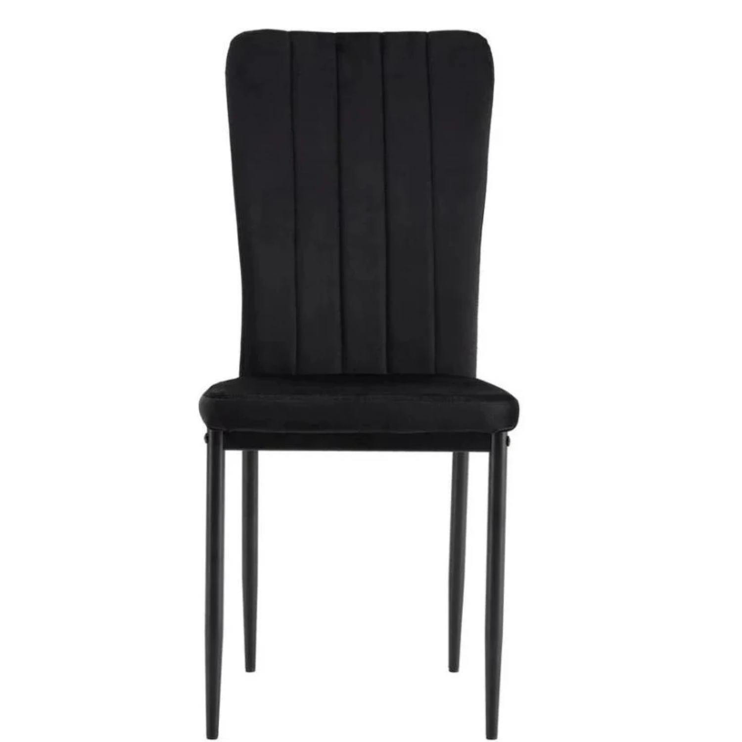 Chaise confortable en tissu gris ou noir – Piètement métal noir élégant