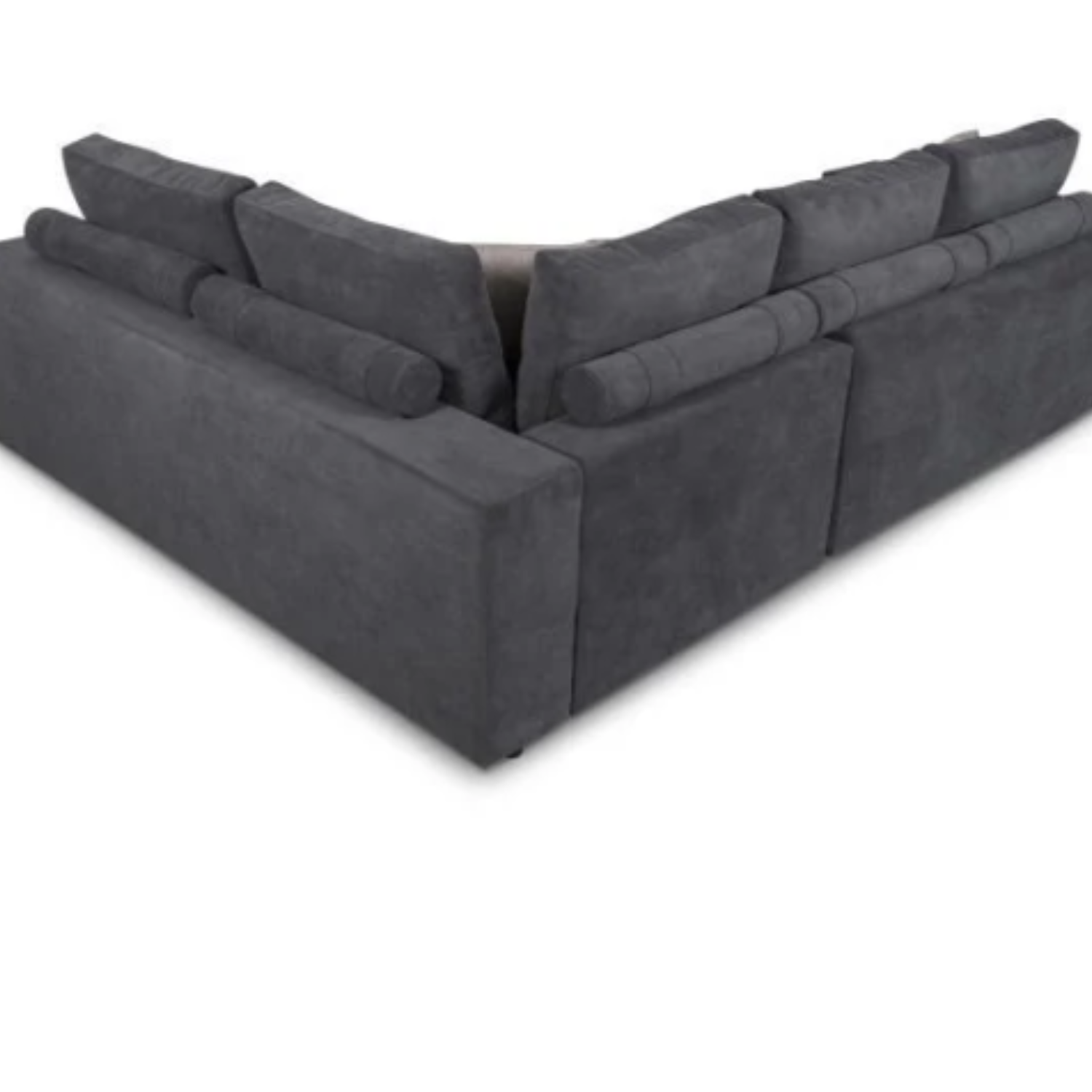 Canapé d'angle convertible avec 2 poufs et coffre en tissu
