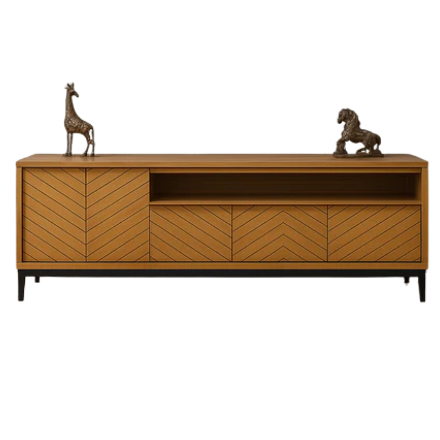 Meuble TV FONTI 117 cm – Petit meuble télé moderne avec tiroir et armoire