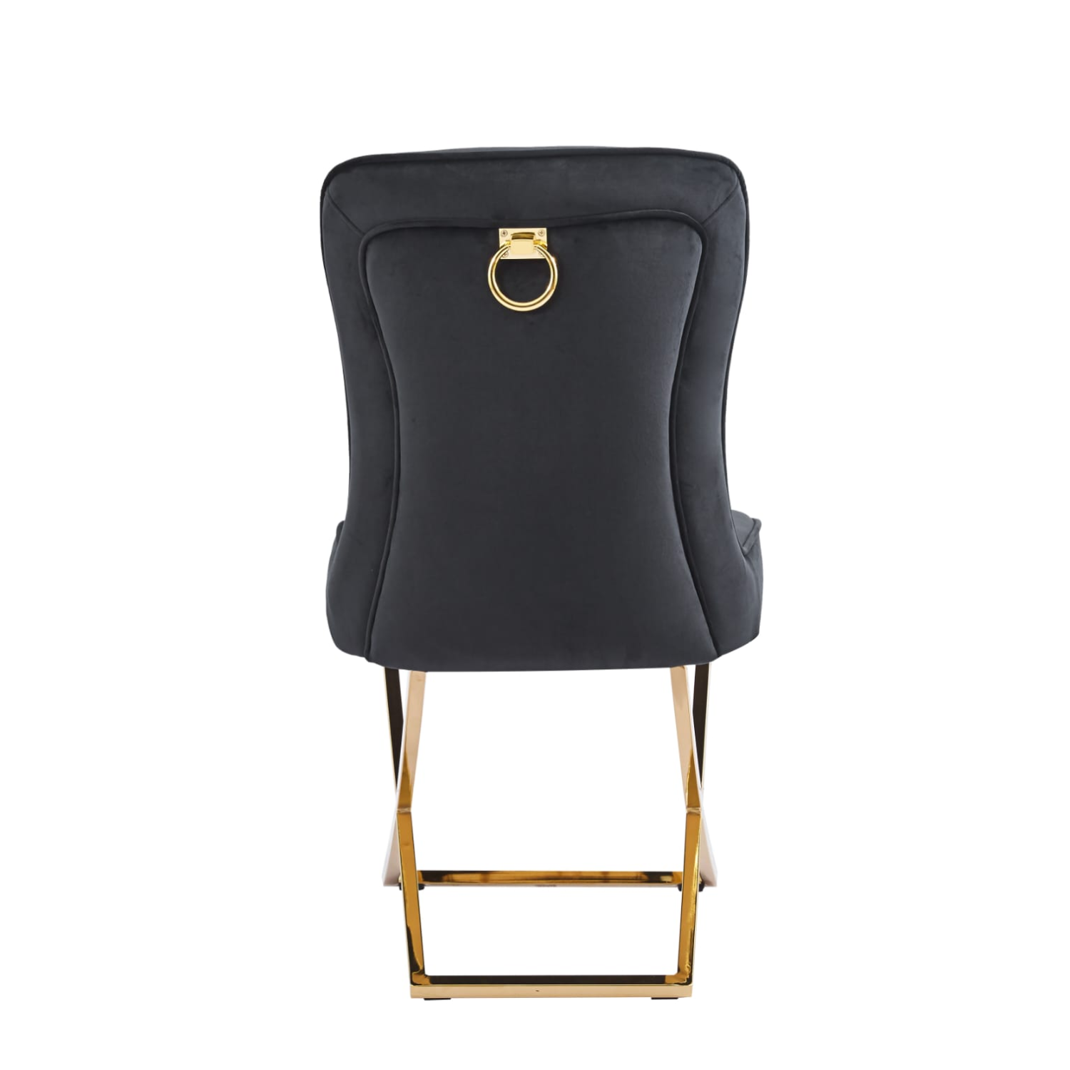 Chaise – Assise en mousse & pieds en acier doré ou argenté – Élégance sobre & confort moderne