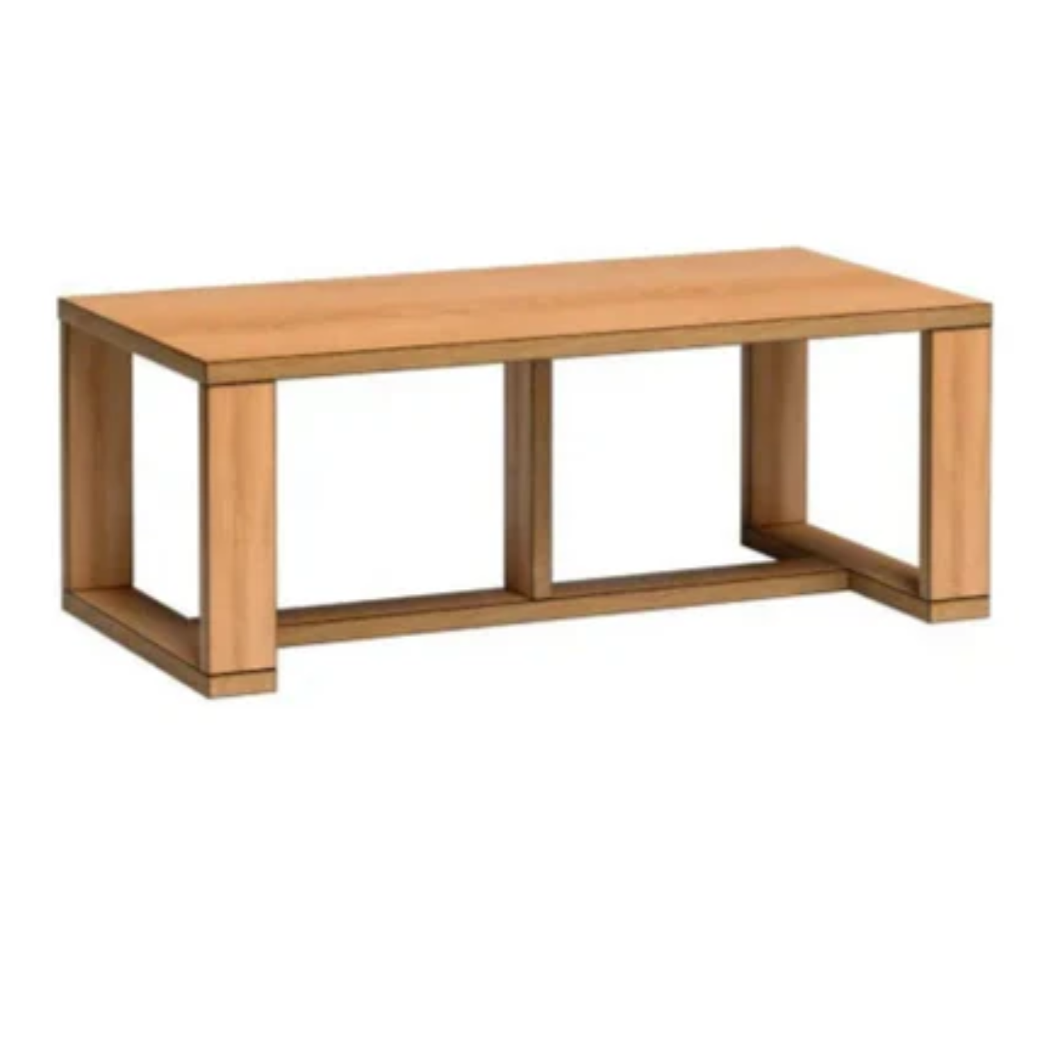 Table Basse Classique en Chêne Caramel  avec Grand Plateau