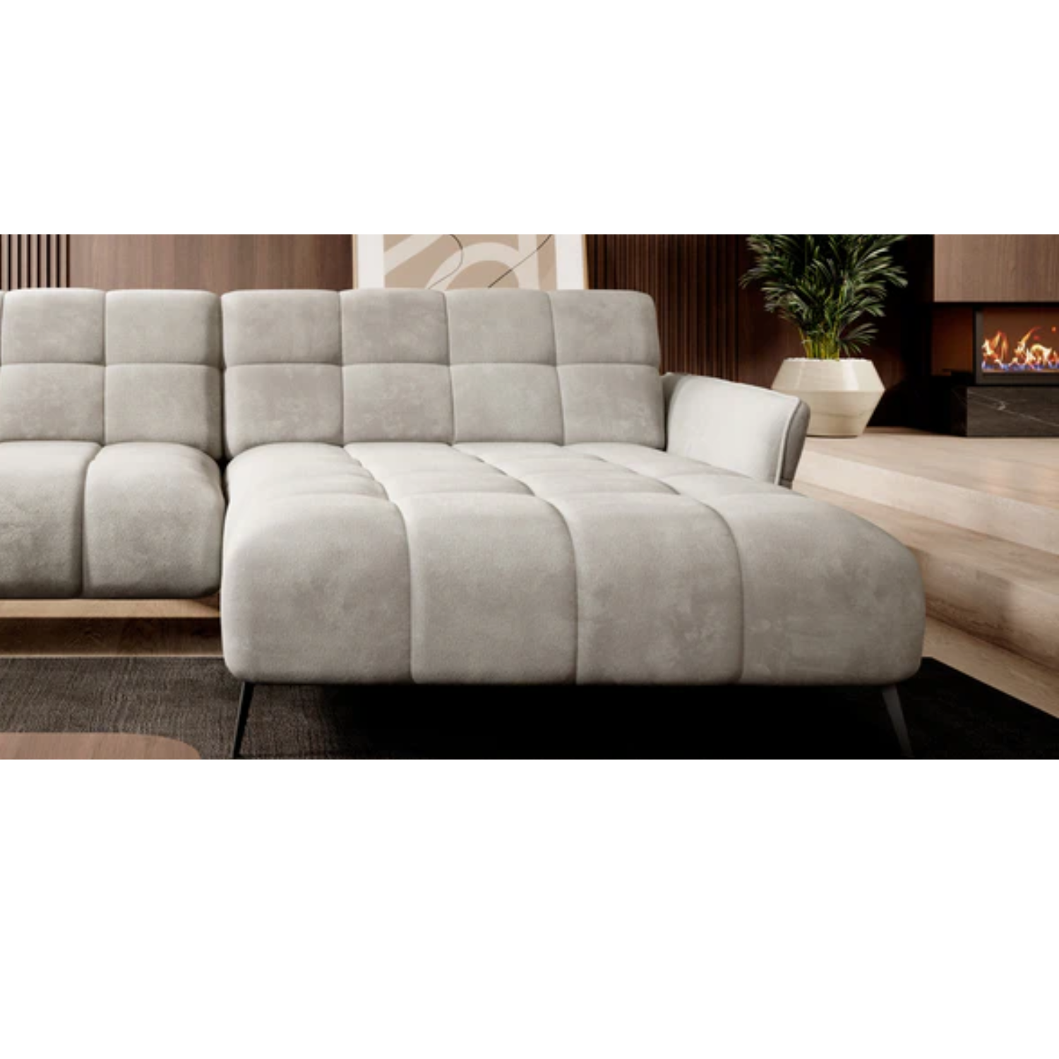 Canapé d’Angle  Haut de Gamme – Réglage Électrique de l’Assise, Design Moderne, Confort Sur Mesure | Tissu Premium & Structure Robuste