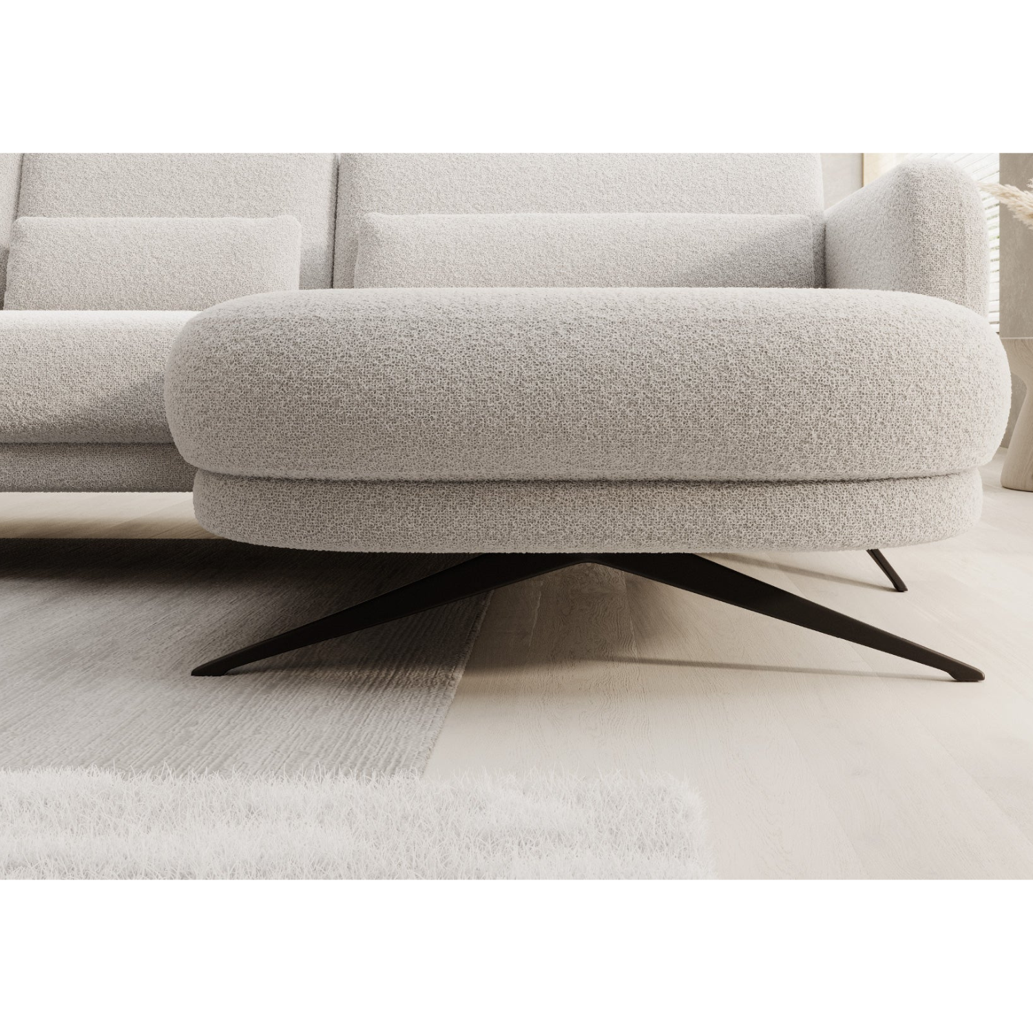 Canapé moderne avec profondeur d’assise réglable et appui-tête coulissant