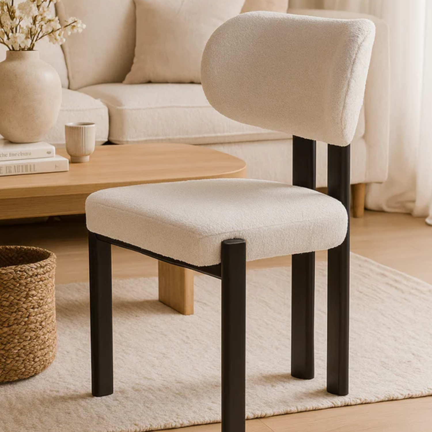 Chaise Tissu Blanc – Élégance Moderne & Confort au Quotidien
