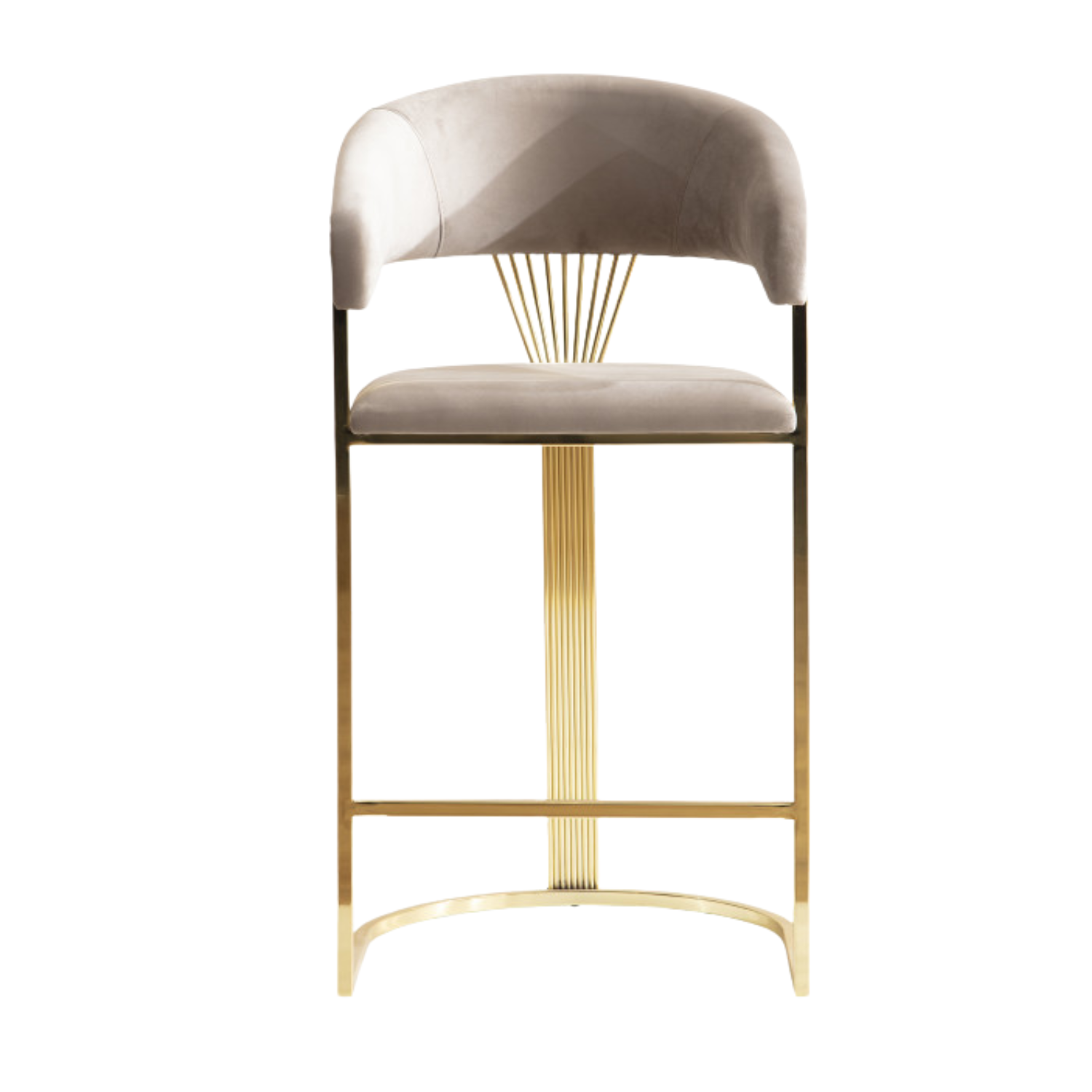 Tabouret de bar – Assise velours et piétement acier réglable