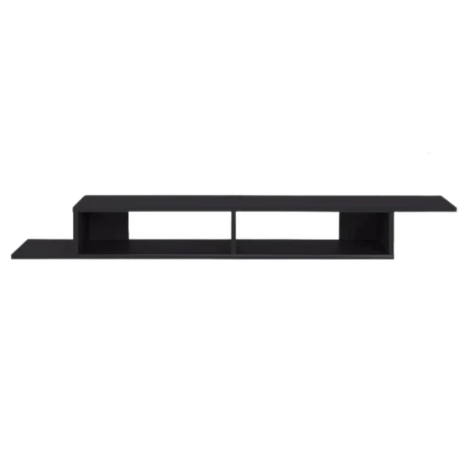Meuble TV suspendu 130 cm – Noir élégant à 2 compartiments