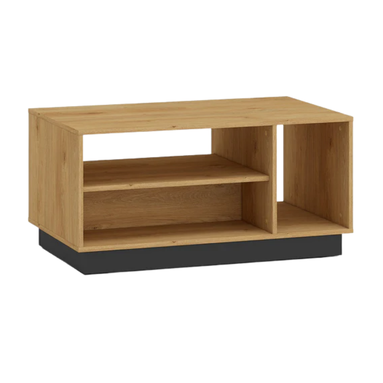 Table Basse en Chêne Élégant avec Base Noire - Design Moderne et Pratique
