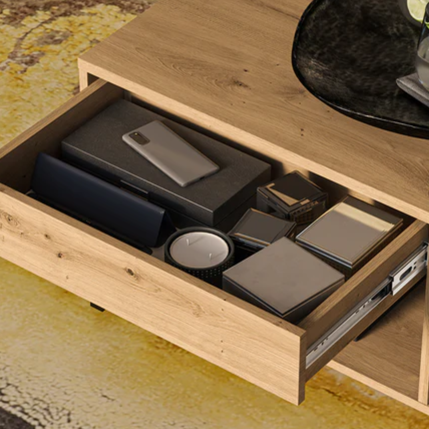 Table Basse Contemporaine en Chêne Artisanal - Élégante et Résistante