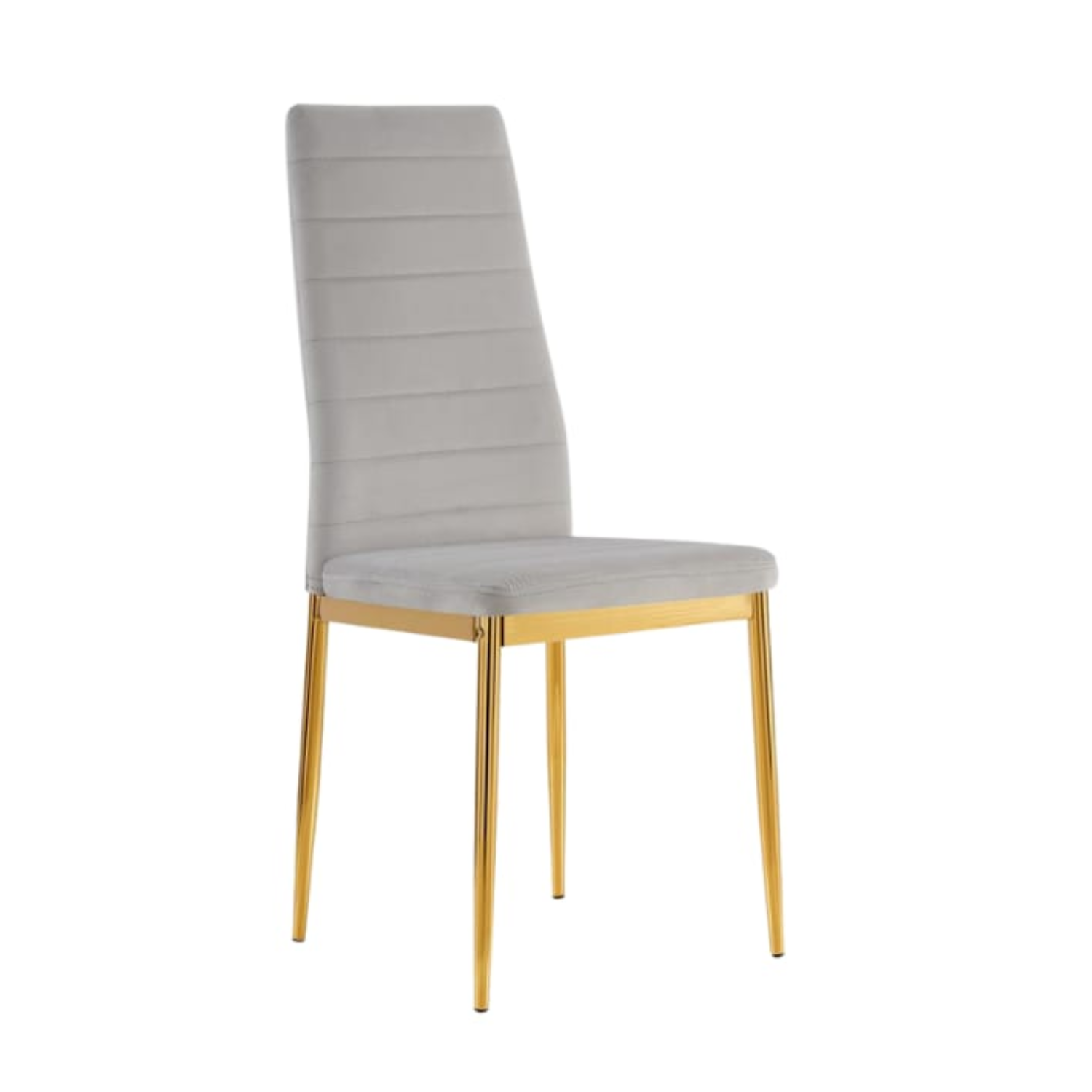 Chaise en velours  et pieds en acier inoxydable