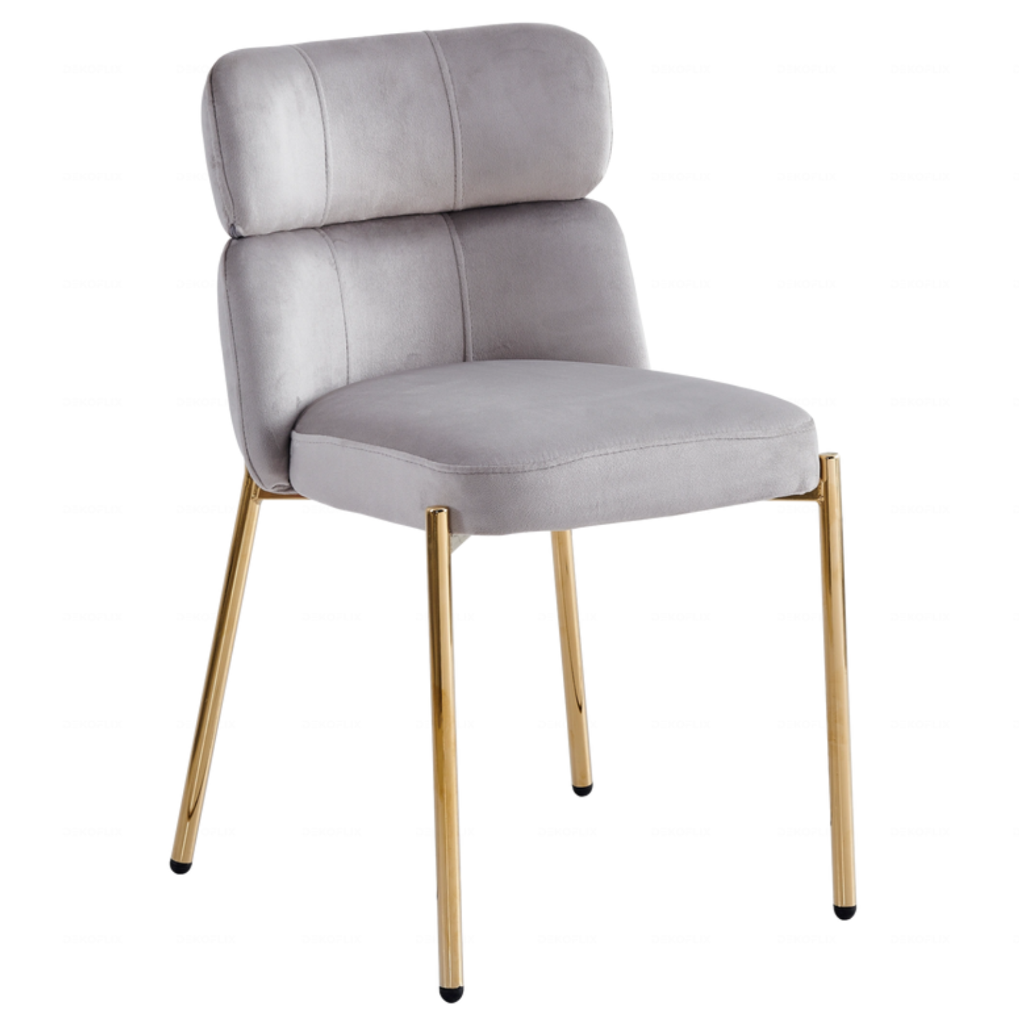 Chaise en Velours avec Piétement en Acier Inoxydable