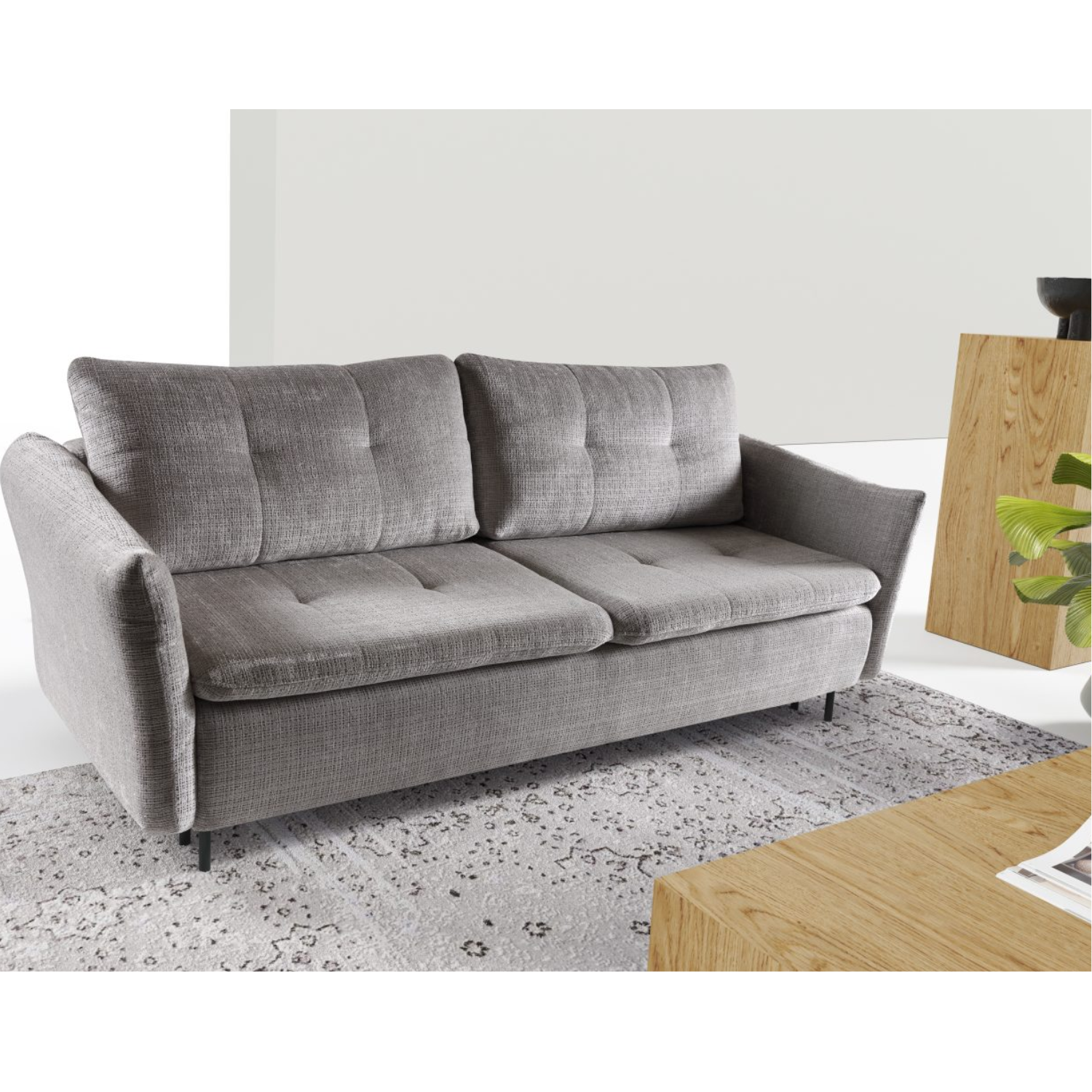 Canapé-lit 230 cm avec fonction couchage DL et coffre – confort durable et design classique